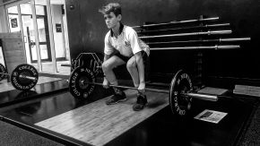 Year 7 student Lance Haffenden, strength and conditioning, Newington College gym