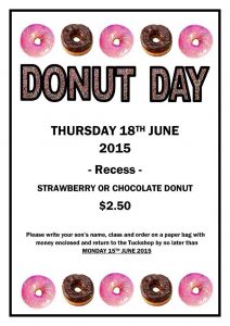 DONUT DAY - Thursday 18th June 2015