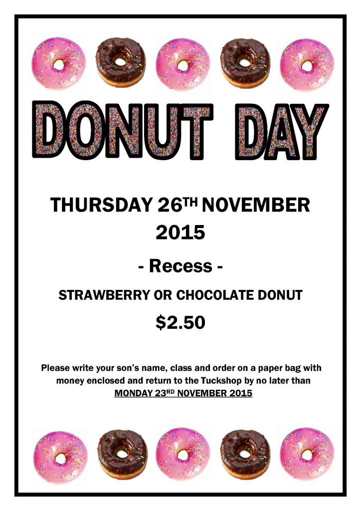 DONUT DAY - Thursday 10th September 2015